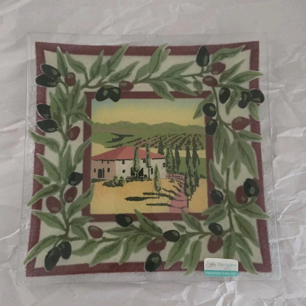 Peggy Karr Signed Fused Art Glass 9.75